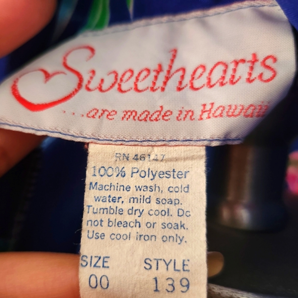 Vintage Rare Hawaiian Kimono SWEETHEARTS ARE MADE IN PARADISE BRAND OS - Picture 8 of 9